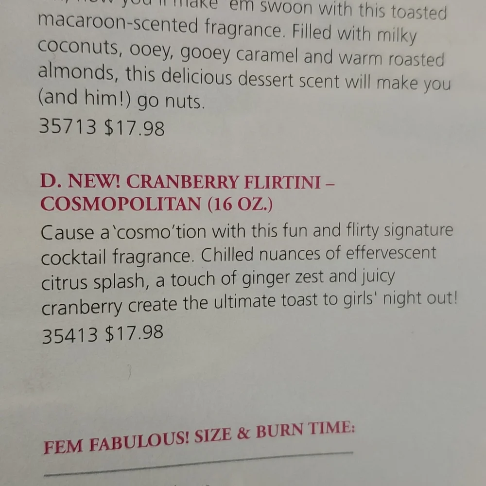 CRANBERRY FLIRTINI‎ 16 oz 2 wick Gold Canyon candle